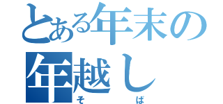 とある年末の年越し（そば）