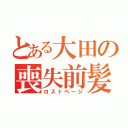 とある大田の喪失前髪（ロストページ）