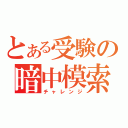 とある受験の暗中模索（チャレンジ）