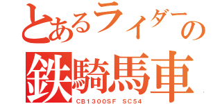 とあるライダーの鉄騎馬車（ＣＢ１３００ＳＦ ＳＣ５４）