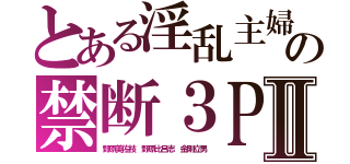 とある淫乱主婦の禁断３ＰⅡ（野原美佐枝 野原比呂志 金剛立男）