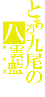 とある九尾の八雲藍（俺の嫁）