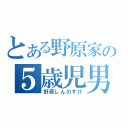 とある野原家の５歳児男（野原しんのすけ）