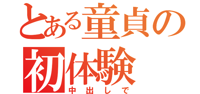 とある童貞の初体験（中出しで）