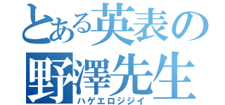 とある英表の野澤先生（ハゲエロジジイ）