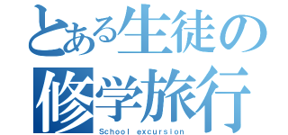 とある生徒の修学旅行（Ｓｃｈｏｏｌ ｅｘｃｕｒｓｉｏｎ）