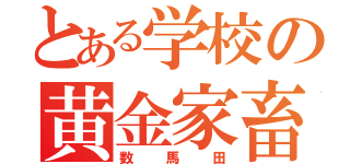 とある学校の黄金家畜（数馬田）