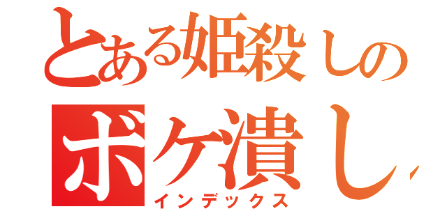 とある姫殺しのボケ潰し（インデックス）