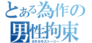 とある為作の男性拘束（ガチホモストーリー）