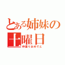 とある姉妹の土曜日（仲直りおめでと）