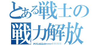 とある戦士の戦力解放（クリリンのことかァァァァ！！！！！！）