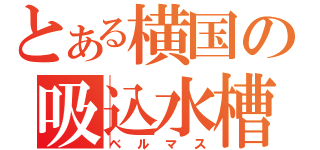 とある横国の吸込水槽（ベルマス）