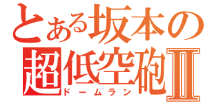 とある坂本の超低空砲Ⅱ（ドームラン）