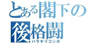 とある閣下の後格闘（ハラキリコンボ）