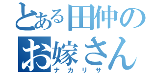 とある田仲のお嫁さん（ナカリサ）