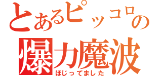 とあるピッコロの爆力魔波（ほじってました）