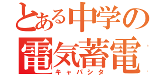 とある中学の電気蓄電（キャパシタ）