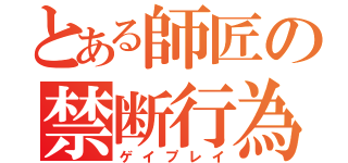 とある師匠の禁断行為（ゲイプレイ）