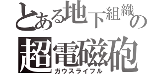 とある地下組織の超電磁砲（ガウスライフル）