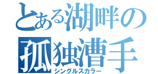 とある湖畔の孤独漕手（シングルスカラー）