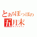 とあるぽっぽの五月末（デッドライン）