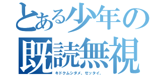 とある少年の既読無視（キドクムシダメ。ゼッタイ。）