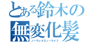 とある鈴木の無変化髪（ノーワックスノーライフ）