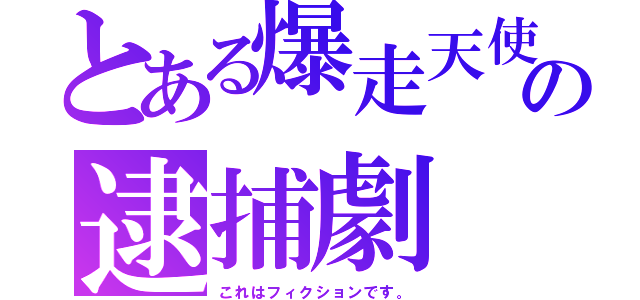 とある爆走天使の逮捕劇（これはフィクションです。）