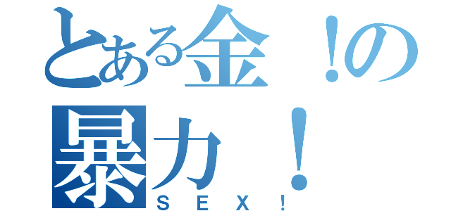 とある金！の暴力！（ＳＥＸ！）