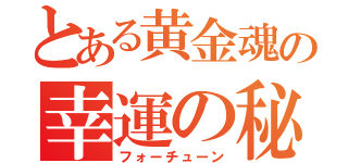 とある黄金魂の幸運の秘密（フォーチューン）