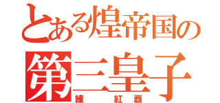 とある煌帝国の第三皇子（練 紅覇）