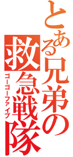 とある兄弟の救急戦隊（ゴーゴーファイブ）