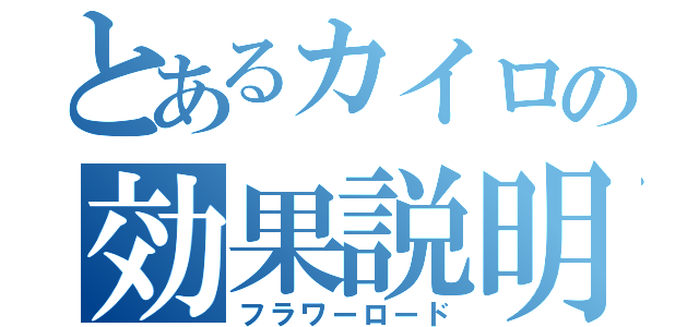 とあるカイロの効果説明（フラワーロード）