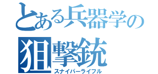 とある兵器学の狙撃銃（スナイパーライフル）