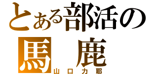 とある部活の馬 鹿 力（山口力耶）