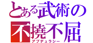 とある武術の不撓不屈（アブデュラシー）