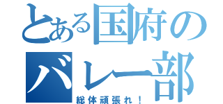 とある国府のバレー部（総体頑張れ！）