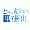 とある成美の甲子園出場（１回戦敗退）