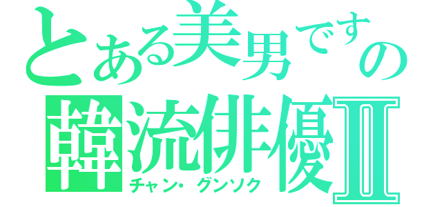 とある美男ですの韓流俳優Ⅱ（チャン・グンソク）