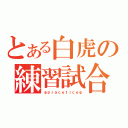 とある白虎の練習試合（ψｐｒａｃｅｔｉｃｅψ）