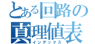 とある回路の真理値表（インデックス）