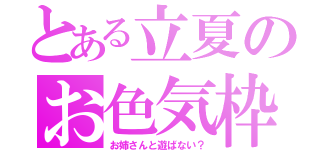 とある立夏のお色気枠（お姉さんと遊ばない？）