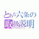 とある六条の取扱説明書（アツカウヒトナシ）