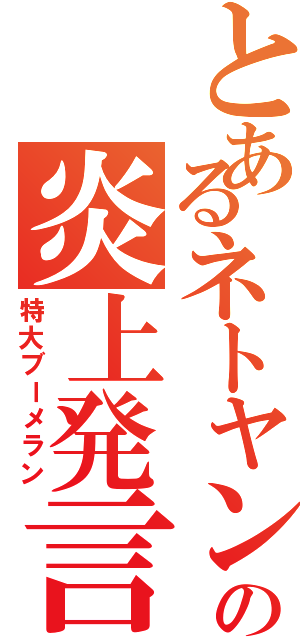 とあるネトヤンの炎上発言Ⅱ（特大ブーメラン）