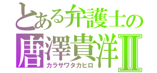 とある弁護士の唐澤貴洋Ⅱ（カラサワタカヒロ）