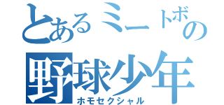 とあるミートボールの野球少年（ホモセクシャル）