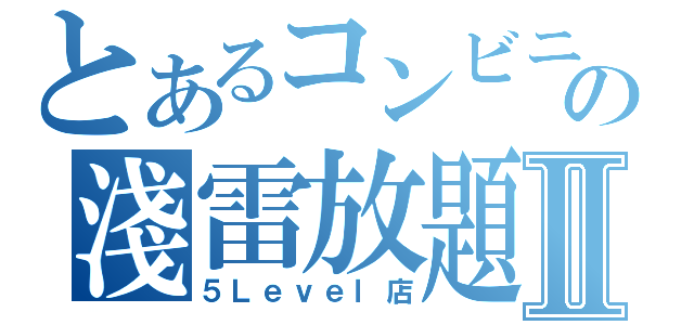 とあるコンビニの淺雷放題録Ⅱ（５Ｌｅｖｅｌ店）