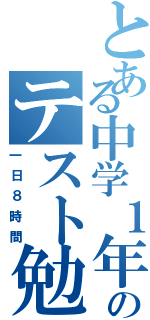 とある中学１年生のテスト勉強Ⅱ（一日８時間）