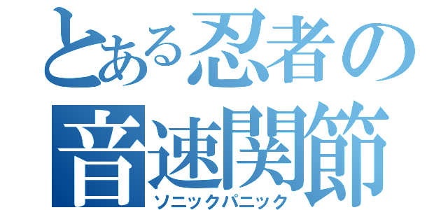 とある忍者の音速関節（ソニックパニック）