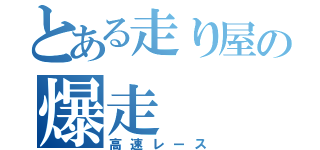 とある走り屋の爆走（高速レース）